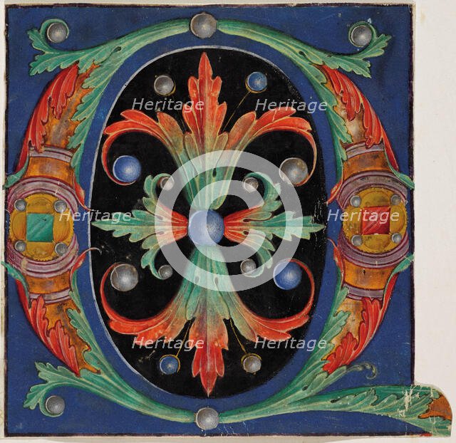 Initial "O" from an Antiphoner, 16th century. Creator: Anonymous.