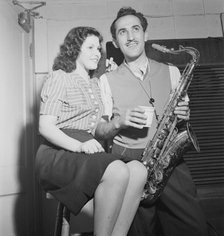 Portrait of Charlie Ventura and Lilyann Carol, National studio, New York, N.Y., ca. Oct. 1946. Creator: William Paul Gottlieb.