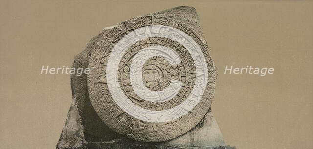 Aztec calendar stone, City of Mexico, between 1884 and 1900. Creator: William H. Jackson.