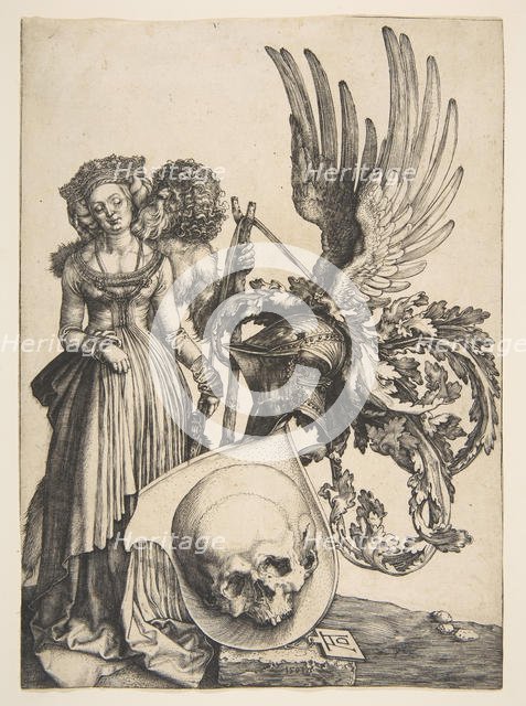 Coat of Arms with a Skull, 1503. Creator: Albrecht Durer.