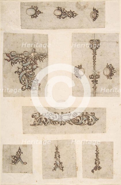 Sheet of Jewelry Designs, 17th century. Creator: Anon.