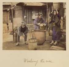 Washing the Rice, about 1873-1883. Creator: Shinichi Suzuki I.