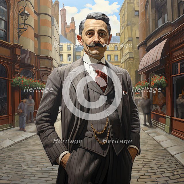AI IMAGE - Portrait of Agatha Christie's Hercule Poirot, 2023. Creator: Heritage Images.