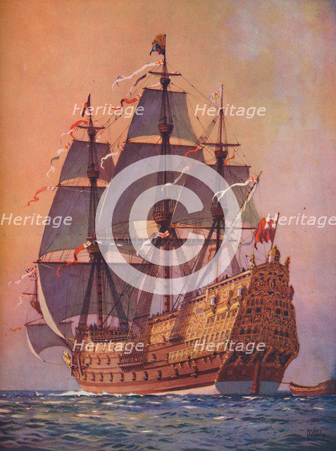 'The Finest Man-of-War of Her Time, the Sovereign of the Seas marked an important stage in the devel Artist: Unknown.