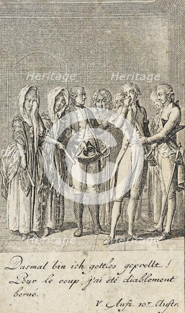 Plate 12 for C. L. Bretzner's 'The Marriage Broker', 1784. Creator: Daniel Nikolaus Chodowiecki.