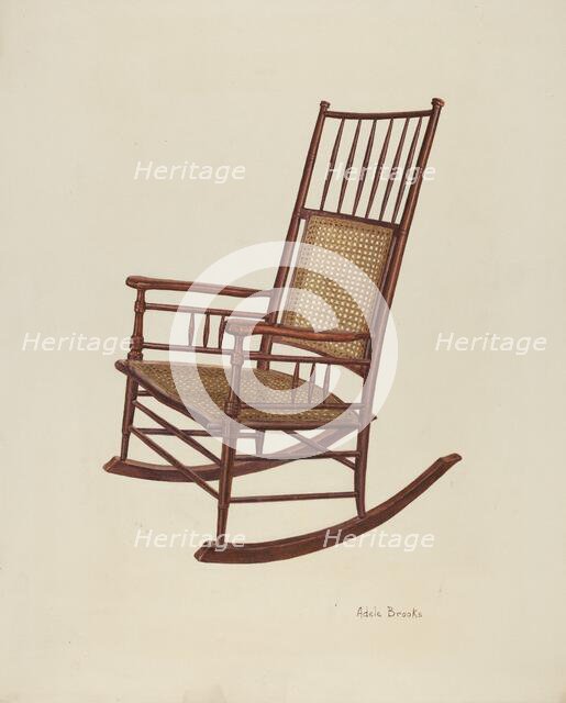Shaker Rocking Chair, c. 1940. Creator: Adele Brooks.