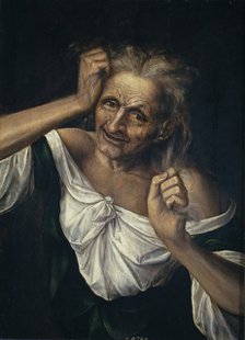 Old Woman Tearing at her Hair. Artist: Massys, Quentin (1466–1530)