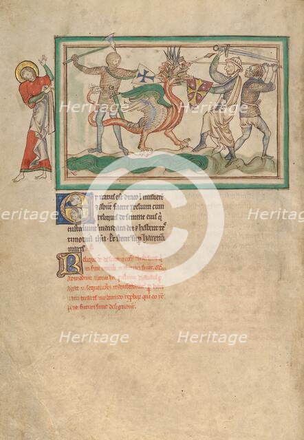The Dragon Fighting the Just; Dyson Perrins Apocalypse, about 1255-1260. Creator: Unknown.