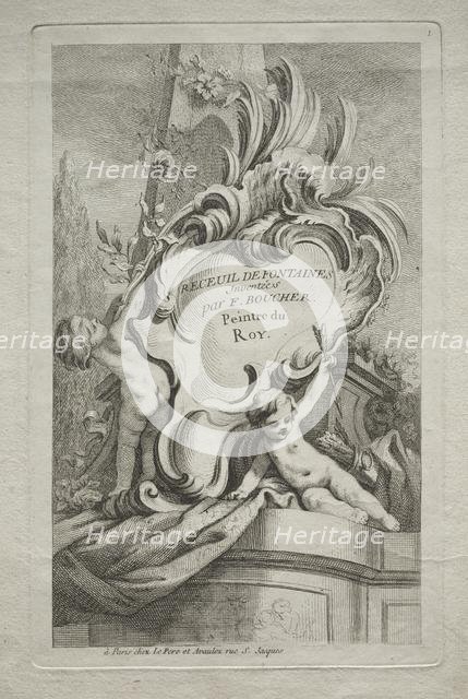 Book of Fountains: No. 1, Title Page, c. 1736. Creator: Gabriel Huquier (French, 1695-1772).