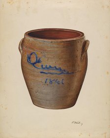 Pottery Jar, c. 1940. Creator: Paul Ward.