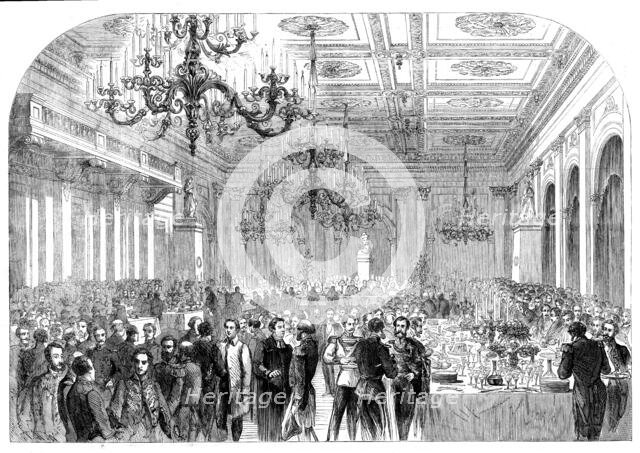 Banquet given at the Exchange, Gottenburg, on the occasion of opening the railway..., 1862. Creator: Unknown.