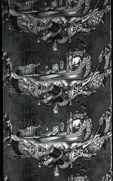 The Battle of Navarino (Furnishing Fabric), England, c. 1827. Creator: Unknown.