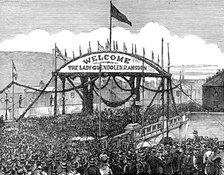 Opening of a new bridge at Huddersfield, 1874. Creator: Unknown.