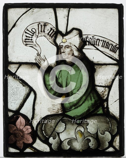 Panel with Prophet from a Tree of Jesse Window, British, ca. 1500. Creator: Unknown.