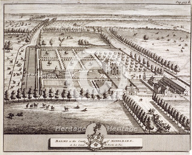 Aerial view of the estate belonging to Baumes House, Hoxton, London, c1600. Artist: Anon