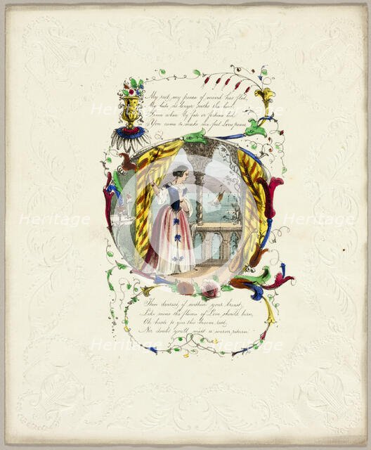 My Rest, My Peace of Mind Has Fled (Valentine), c. 1840. Creator: George Kershaw.