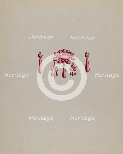 Earrings and Pendant, c. 1936. Creator: Charles Enjoian.