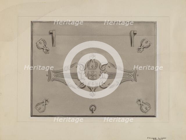 Iron Cellar Door, c. 1936. Creator: Edward L Loper.