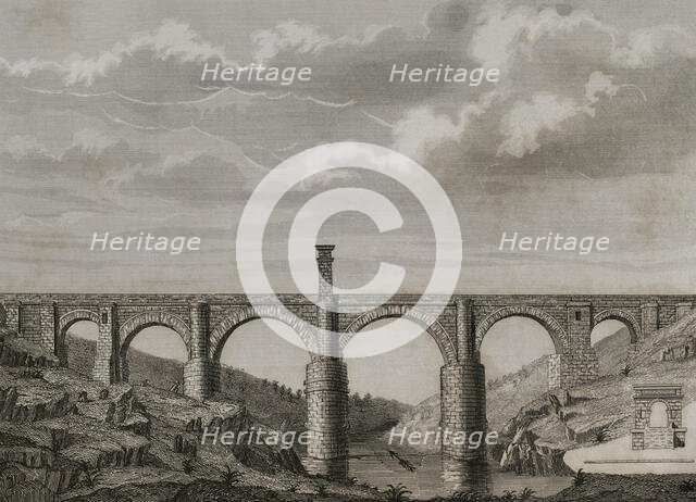 Alcántara Bridge, Extremadura, Spain, 1852.  Creator: Unknown.