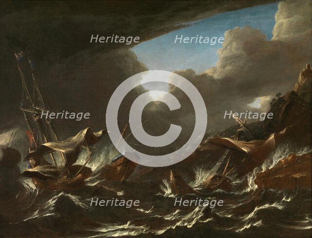 Storm at Sea, early-mid 17th century. Creator: Andries van Eertvelt.