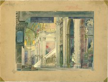 Stage design for the opera Tosca by Giacomo Puccini, 1899. Creator: Hohenstein, Adolfo (1854-1928).