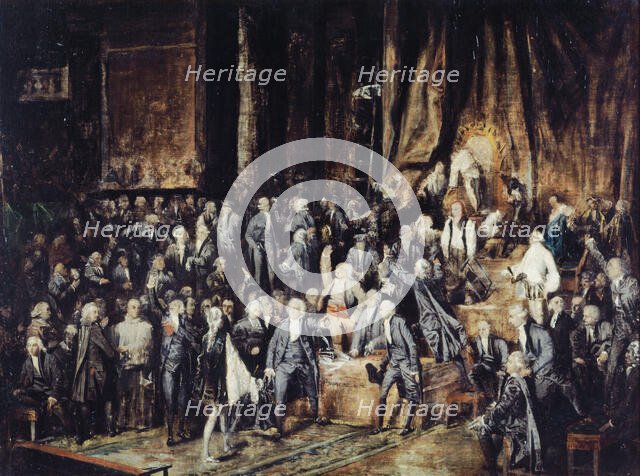 Le marquis de Deux-Brézé et Mirabeau, le 23 juin 1789, (1831). Creator: Paul Marc Joseph Chenavard.