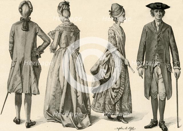 'Clothing during the Reign of George III, 1760-1776', 1903, (1937). Creator: Sophie B Steel.