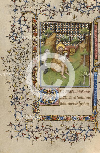 Saint John the Baptist in the Wilderness; Book of Hours, about 1410. Creator: Unknown.