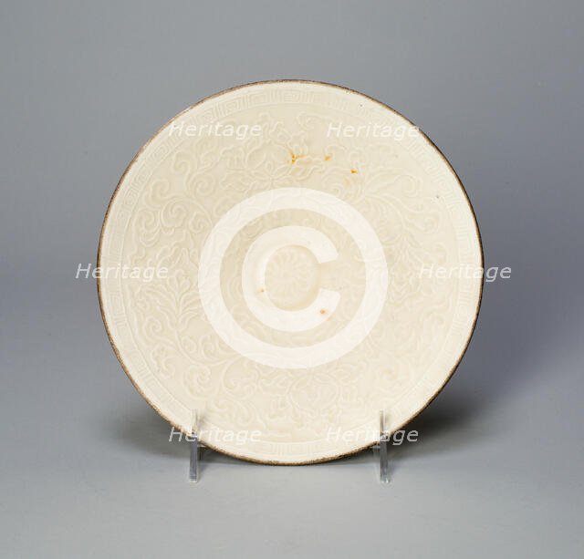 Bowl with Pomegranates, Peonies, and Stylized Leaves, Jin dynasty (1115-1234). Creator: Unknown.