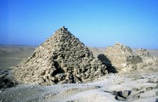 Small pyramids at Giza (Gizeh), Ancient Egyptian. Artist: Unknown