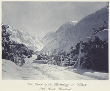 The road to the Hermitage in winter, Mt Cook district, 1920s. Creator: Harry Moult.