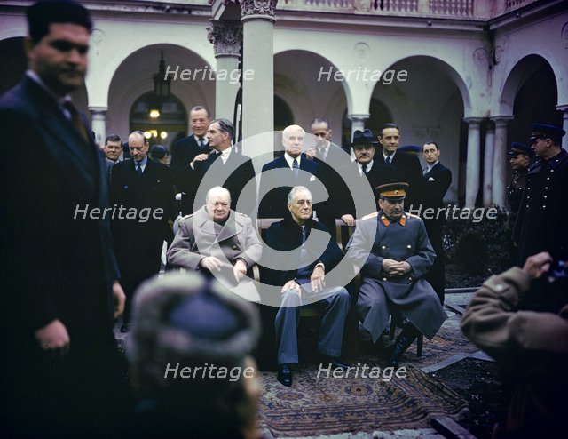 The Yalta Conference, Crimea, USSR, 4-11 February, 1945.  Artist: Anon