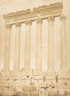 Colonnade du Temple du Soleil, à Baâlbek (Héliopolis), September 1850. Creator: Maxime du Camp.
