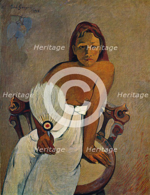 'The Girl with a Fan', 1902. Artist: Paul Gauguin.