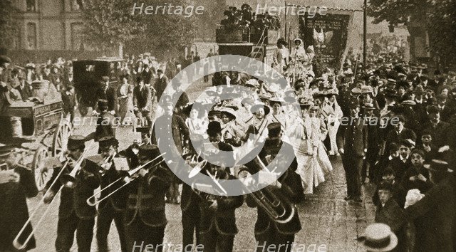 Suffragette 'martyrs' released from prison, 1908.  Artist: Central News