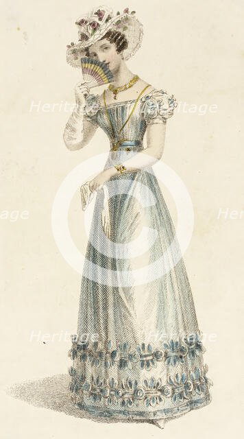 Fashion Plate (Evening Dress), 1825. Creator: Rudolph Ackermann.