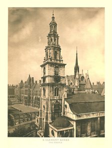 'St Clement Danes, The Steeple', mid-late 19th century.  Creator: Unknown.