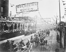 Military procession during Queen Victoria's Jubilee, 1897. Artist: Unknown