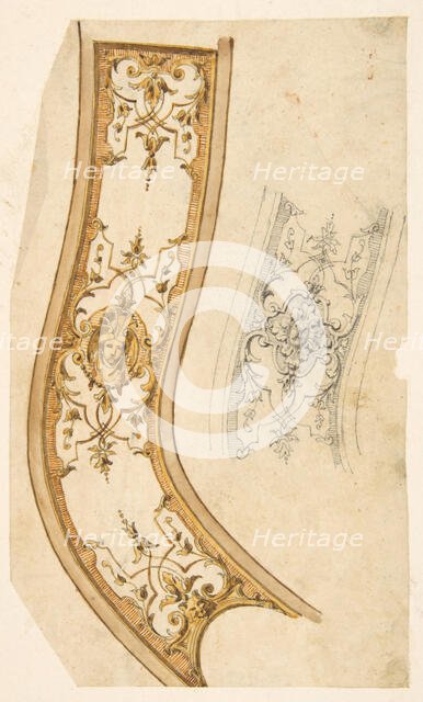 Design for decorative border, 1830-97. Creators: Jules-Edmond-Charles Lachaise, Eugène-Pierre Gourdet.