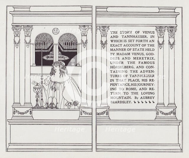Frontispiece and Titlepage for Venus and Tannhauser, 1895. Creator: Aubrey Beardsley.