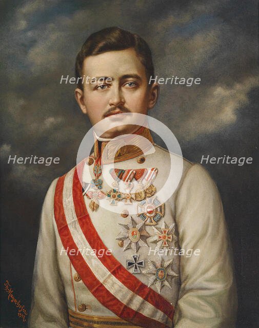 Portrait of Emperor Charles I of Austria (1887-1922), 1917. Creator: Mayerhofer, Theodor (1855-1941).