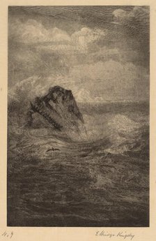 A Rock in the Sea, c. 1890. Creator: Elbridge Kingsley.