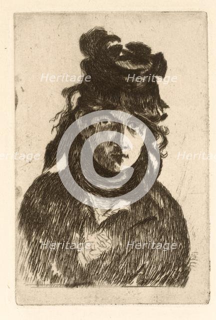 Portrait of Berthe Morisot. Creator: Edouard Manet (French, 1832-1883).