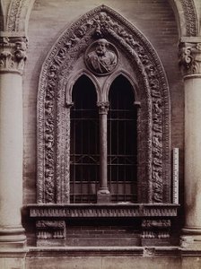Ospedale Maggiore, Milan: a window carved with relief sculpture, c1860s. Creator: Fratelli Alinari.