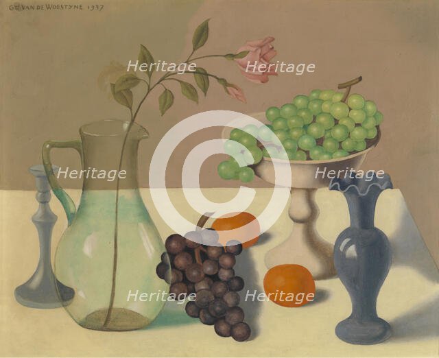Still Life with Grapes, 1937. Creator: Gustave van de Woestijne.