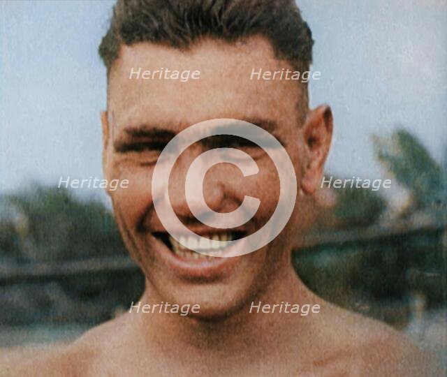 Jack Dempsey Grimacing for the Camera, 1921. Creator: British Pathe Ltd.