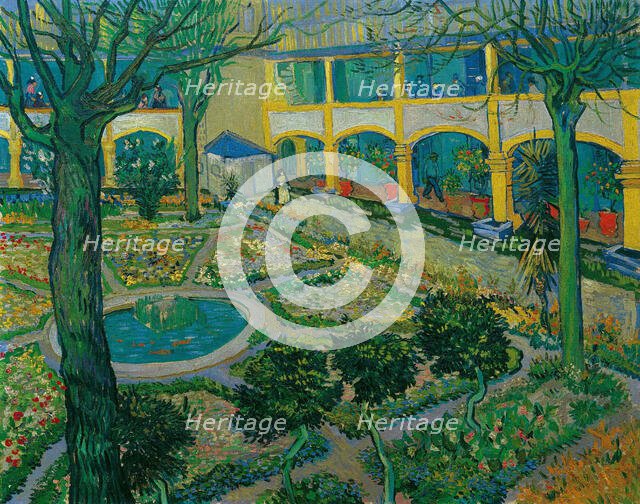 The Courtyard of the Hospital at Arles, 1889. Creator: Gogh, Vincent, van (1853-1890).