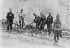 German prisoners at work, near Villeroy, 1914. Creator: Bain News Service.