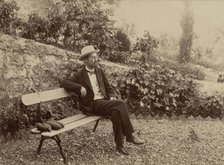 Anton Chekhov (1860-1904) in his garden in Yalta, 1902. Creator: Anonymous.