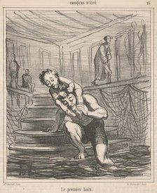 Le premier bain, 19th century. Creator: Honore Daumier.